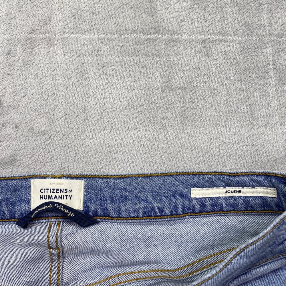 Citizens of Humanity Jolene High Rise Slim Straight Jeans Blue Sz 30 Grunge - Picture 6 of 11
